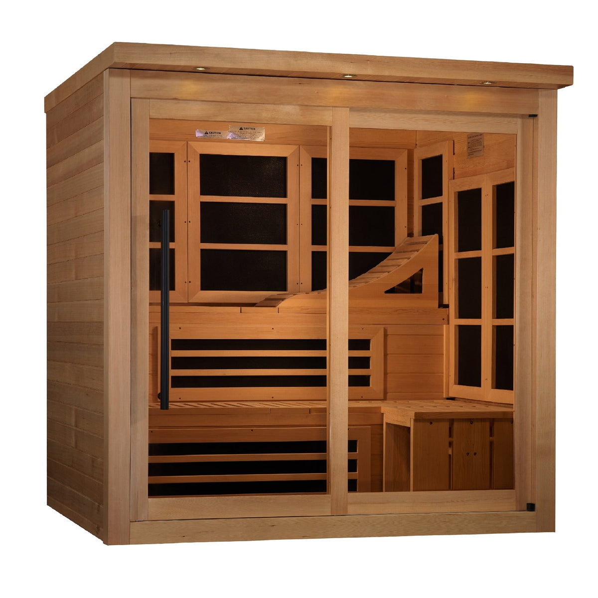 Golden Designs Monaco Limited Edition 6-person PureTech™ Near Zero EMF (Under 3MG) FAR Infrared Sauna (Canadian Hemlock)