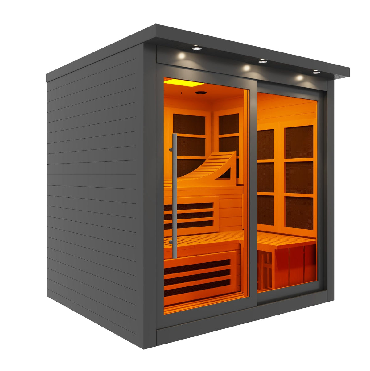 Golden Designs 6 Person Near Zero EMF FAR IR Sauna - Black Edition