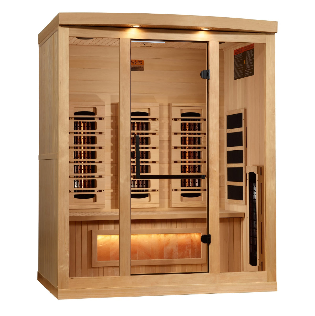 Golden Designs Reserve Edition 3 Person Full Spectrum Sauna with Himalayan Salt Bar