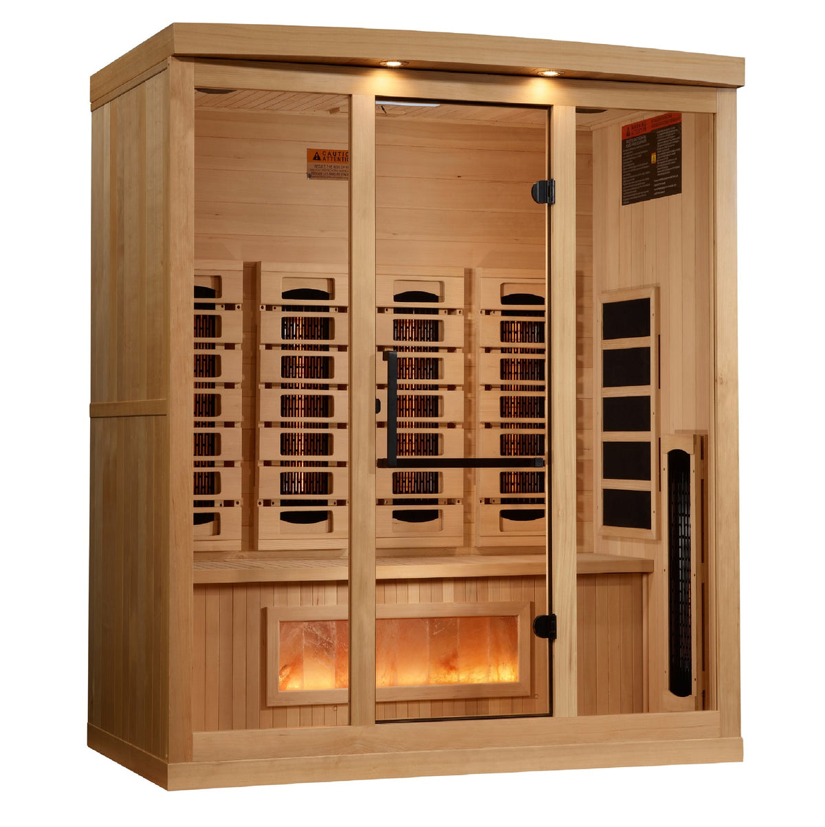 Golden Designs Reserve Edition 4 Person Full Spectrum Sauna with Himalayan Salt Bar