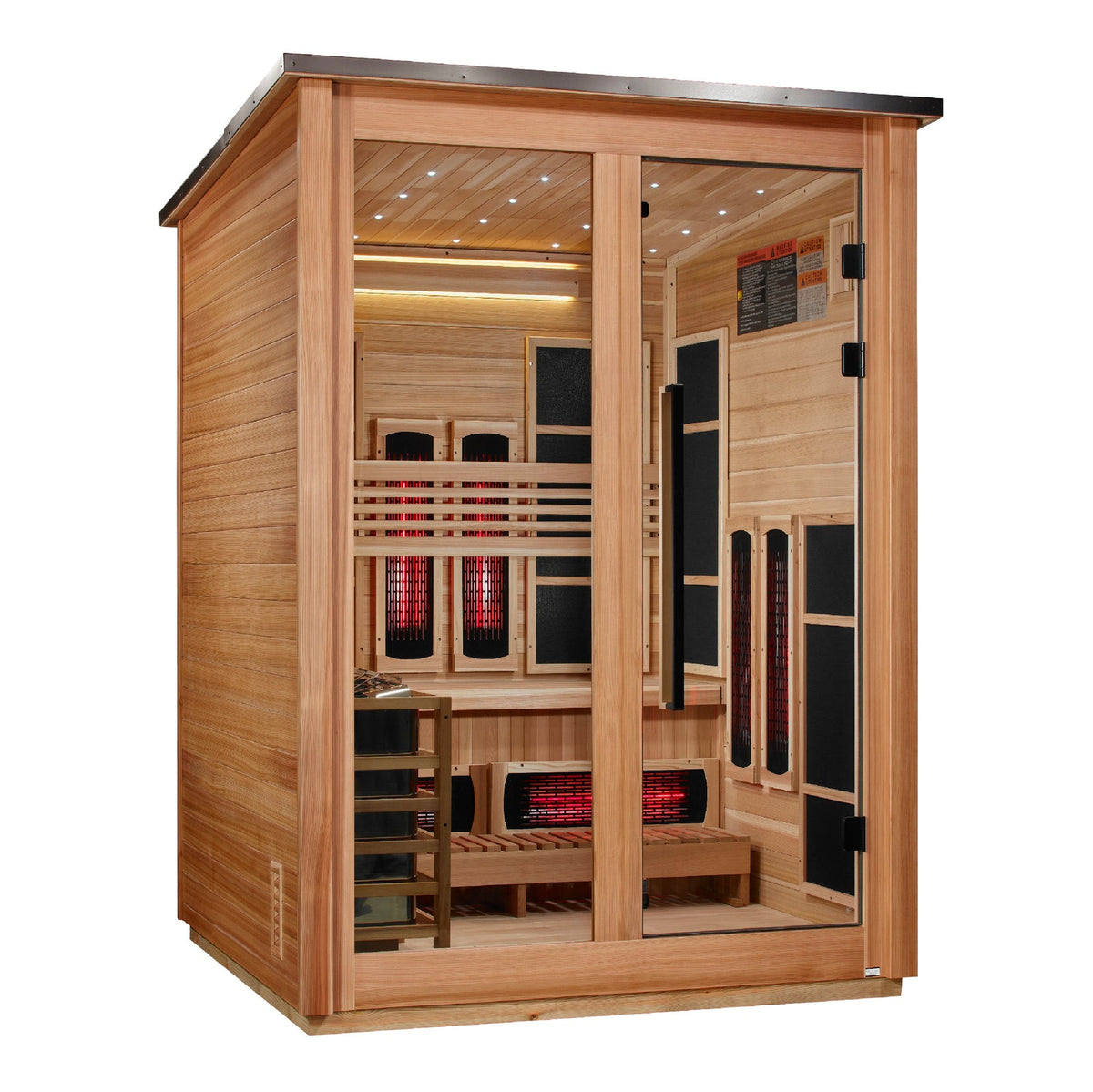 Golden Designs Loviisa 3 Person Pacific Cedar Barn Hybrid Outdoor Sauna