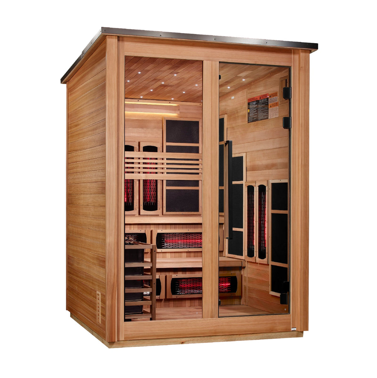 Golden Designs Kaskinen 6 Person Pacific Cedar Barn Hybrid Outdoor Sauna